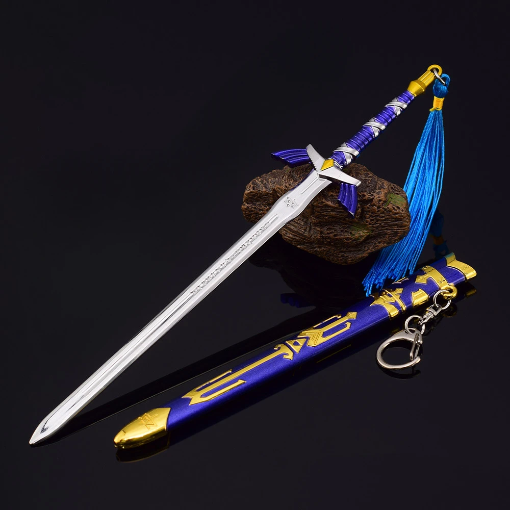 22cm Master Sword The Hyrule Fantasy Link Weapon Game Peripheral Metal Weapon Model Samurai Sword Accessories Gifts Toys Boys