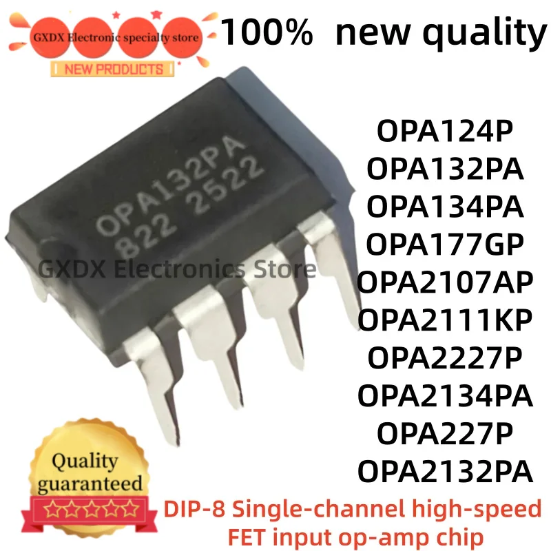 10Uds nuevo OPA2132PA OPA2134PA OPA2227P OPA227P OPA124P OPA132PA OPA134PA OPA177GP OPA2107AP OPA2111KP DIP-8 FET input op-amp