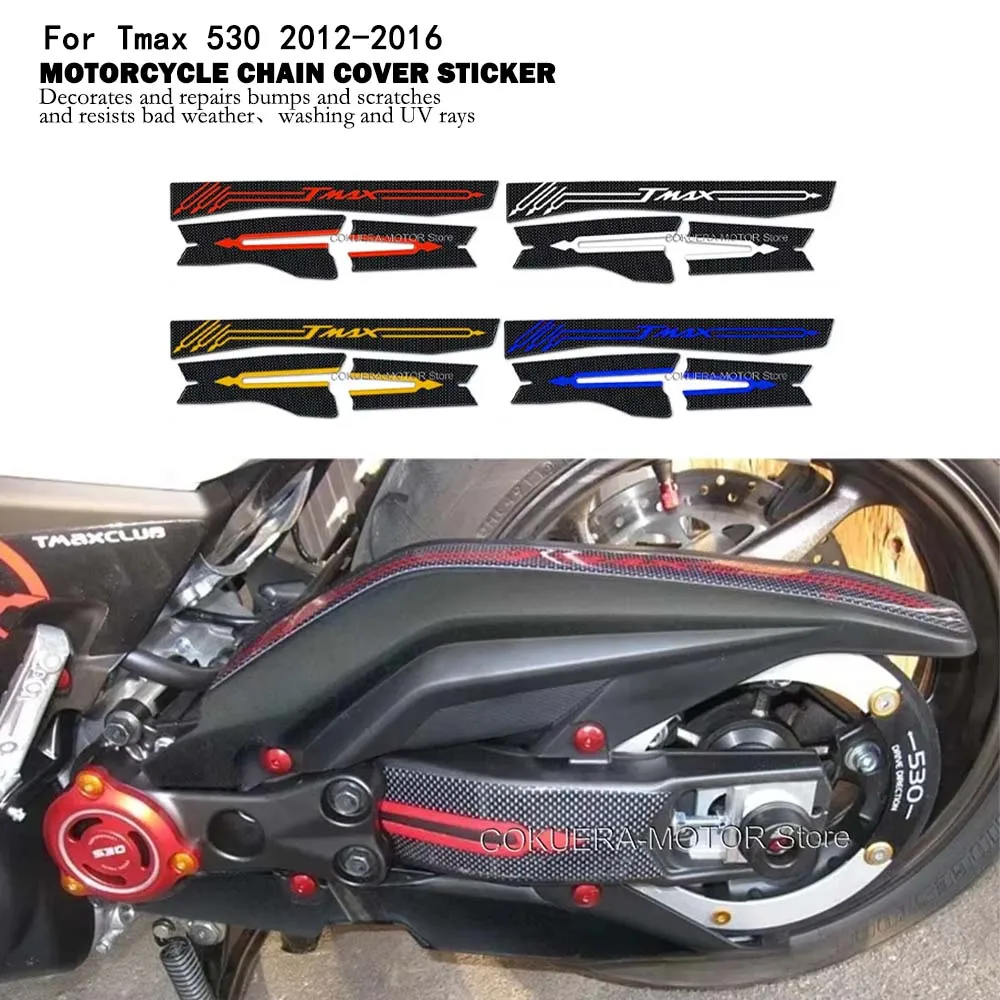 For YAMAHA TMAX 530 T max 530 2012-2016 3D Resin Sticker Waterproof UV Resistant Motorcycle Chain Cover Protective Sticker