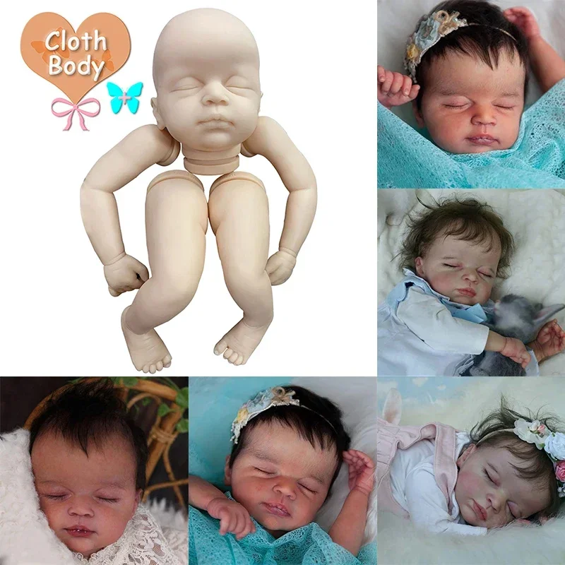 20inch Coco Reborn Doll Kit Sleeping Baby Newborn with Body Unfinished Doll Parts Kit