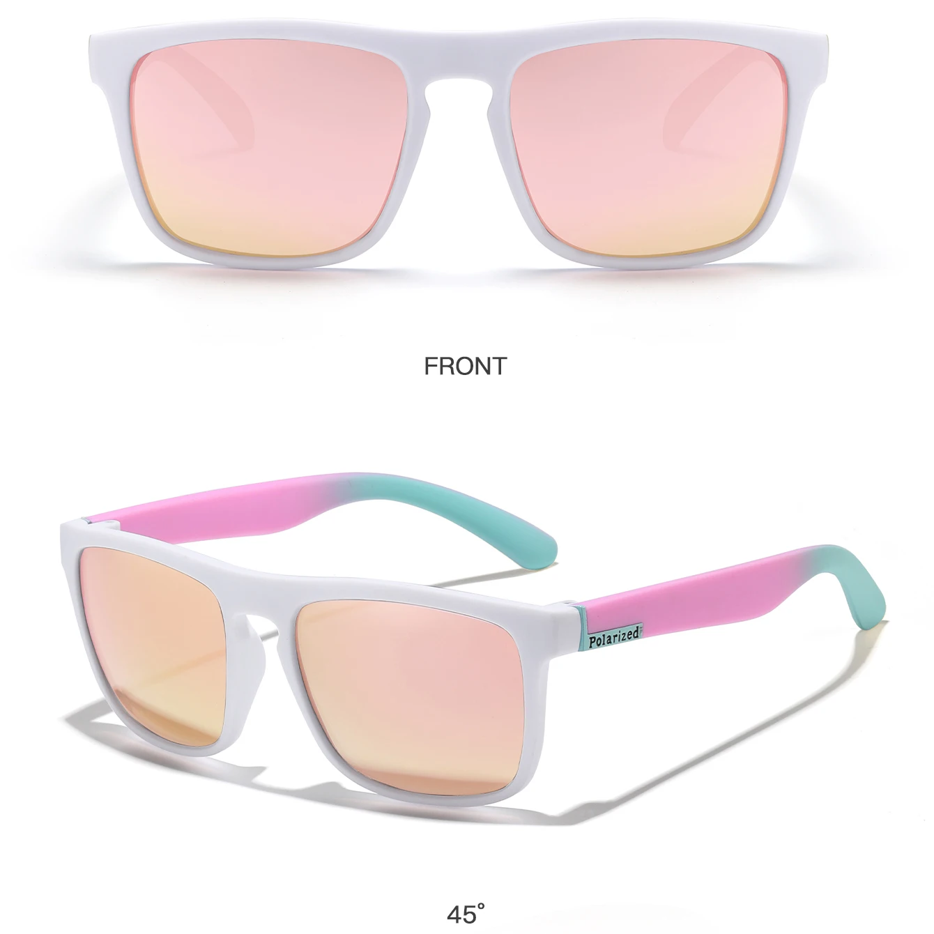 Polarisierende UV400-Angel-Sonnenbrille, tägliches Fahren, Outdoor-Sport, Radfahren, Laufen, rosa und lila Farbe für Paare als Geschenk – Detail 4