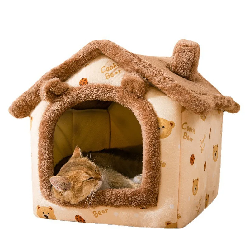 Cat Nest Winter Warm House Closed Villa Removable Washable Universal Kennel Bed Pet Supplies