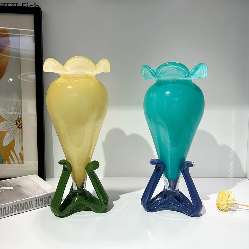 Creative Floral Design Glass Vase Hydroponics Plant Pots Table Decoration Flowers Arrangement Flower Vase Room Aesthetic Decor