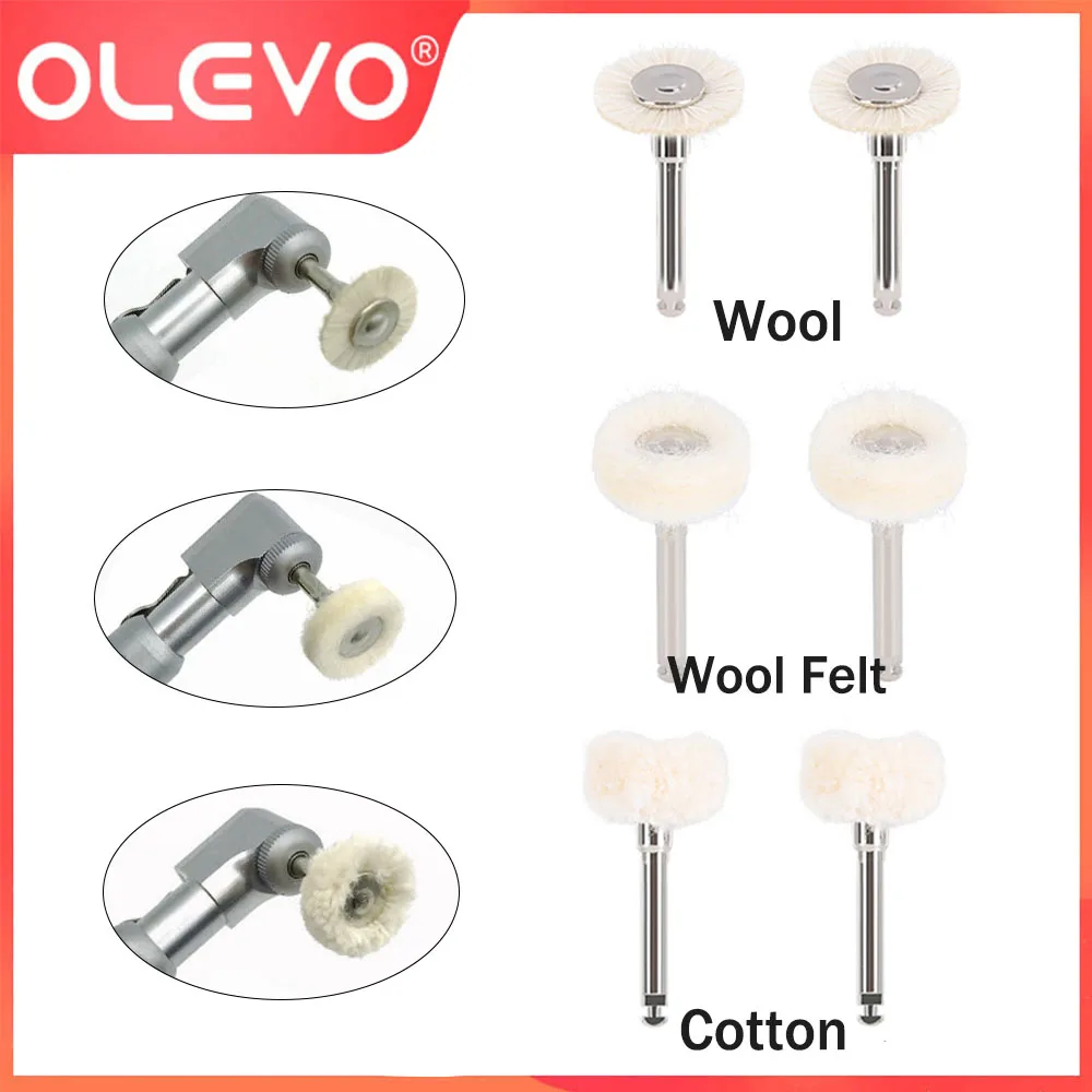 OLEVO 6 Pcs Dental Polishing Wheel Felt Buffing Brush Odontologia Teeth Polisher Rotary Tools For Low Speed Handpiece 2.35mm