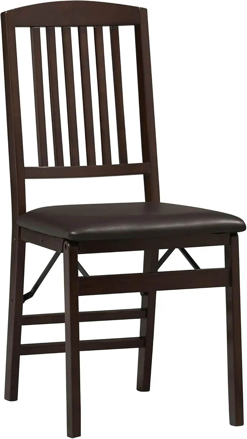 

Triena Mission Back Set of 2 Folding Chair, 17" w x 20" d x 36" h, Brown