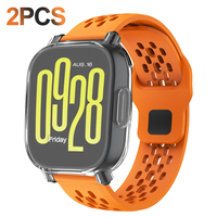 2pcs/set Tpu transparent Case + 22mm hole Silicone strap for Redmi watch 5 Lite 40mm 44mm for Redmi watch 5 Active bracelet Band