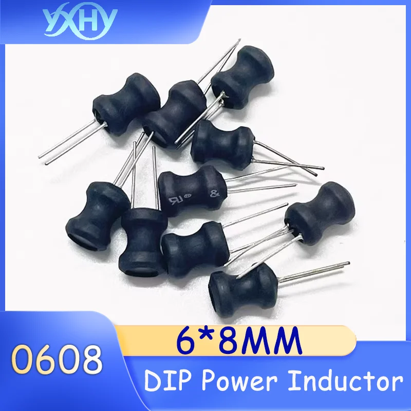 

10PCS DIP Power Inductor 0608 I-shaped inductor 6*8mm 2.2/3.3/4.7/10/15/22/33/47/68μH/1/22mH
