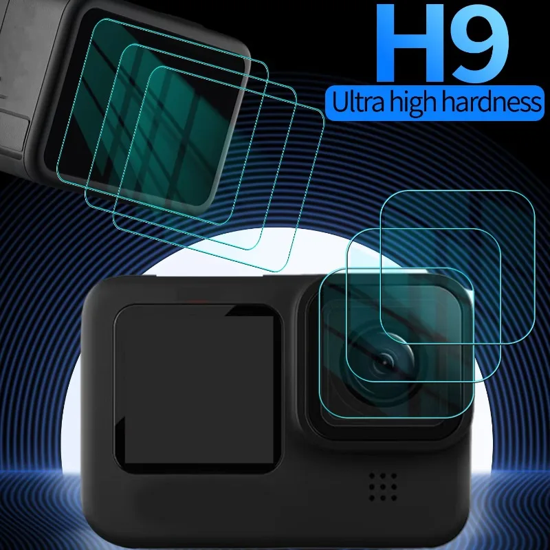 1-9Pcs Tempered Glass Screen Protector for GoPro Hero 13 12 11 10 9 Camera Lens Protective Film Hardness Front Back Screen Film