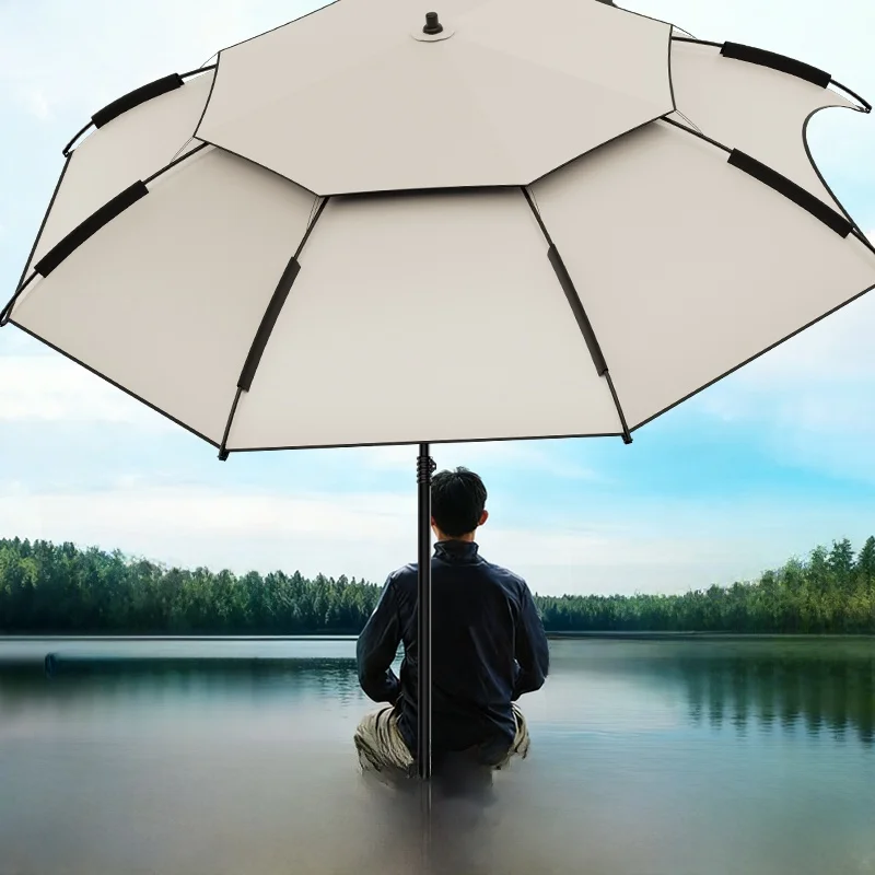 

2026 New Fishing Umbrella Large Anti-Rainstorm Black Glue Fishing Special Purpose Cane Umbrella Outdoor Sunshade Umbrella