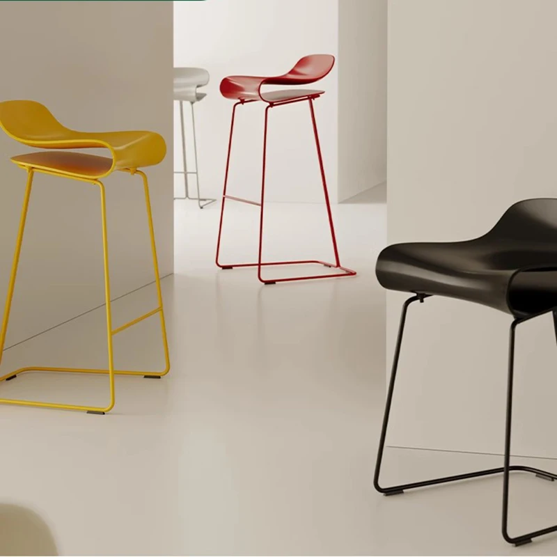 Modern Designer Bar Chairs Minimalist Counter Computer Metal Bar Stools Relaxing High Sillas Para Comedor Trendy Furniture