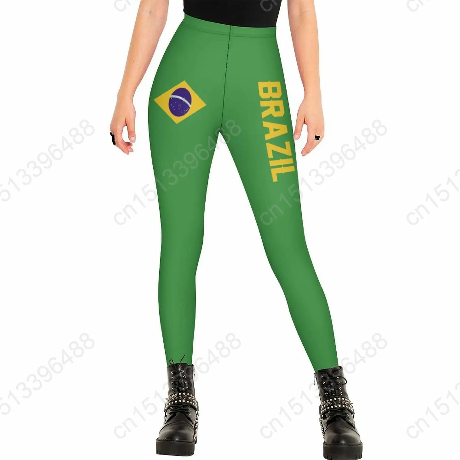 2026 High Waisted Leggings for Women Brazil Flag Workout for Girl Soft Running Yoga Pants