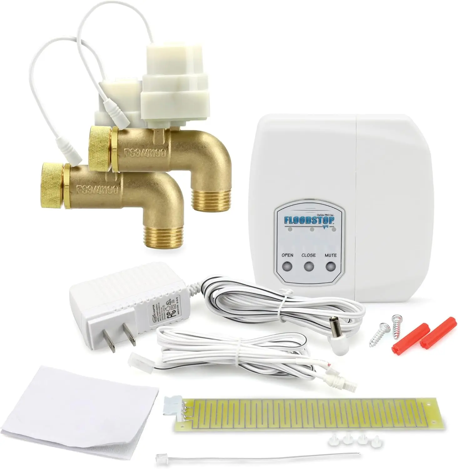 Washing Machine Leak Detector Kit with Automatic Water Shut-Off and Visual/Audible Alarms