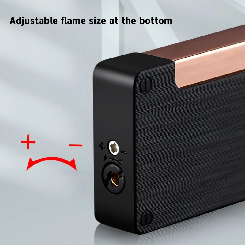 New Butane Gas Wind Proof Direct Charge Dual Fire Metal Portable Cigar Cigarette Accessories Outdoor Barbecue Camping Men\'s Gift