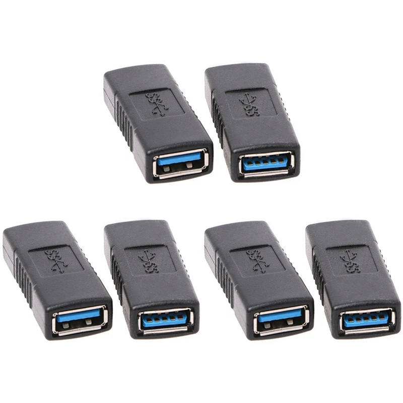 

6Pcs Usb 3.0 Type A Female To Female Adapter Coupler Gender Changer Connector