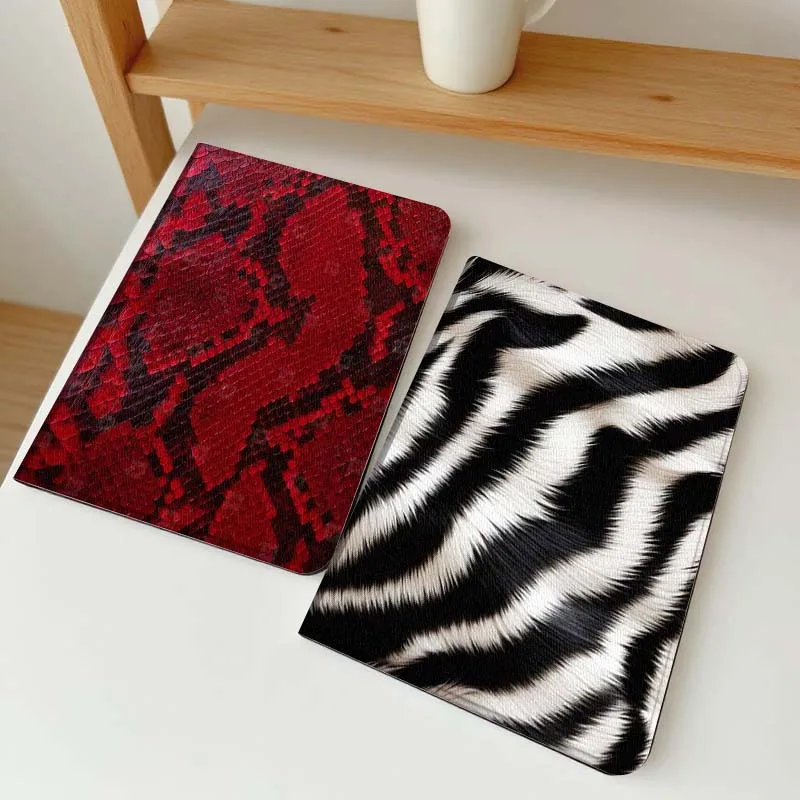 

Red Snake Skin Pattern Tablet Case For Apple iPad Air Pro mini 1 2 3 4 5 6 7 8 9 11 M2 M3 M5 M4 5th 6th 7th 10th 11th Gift