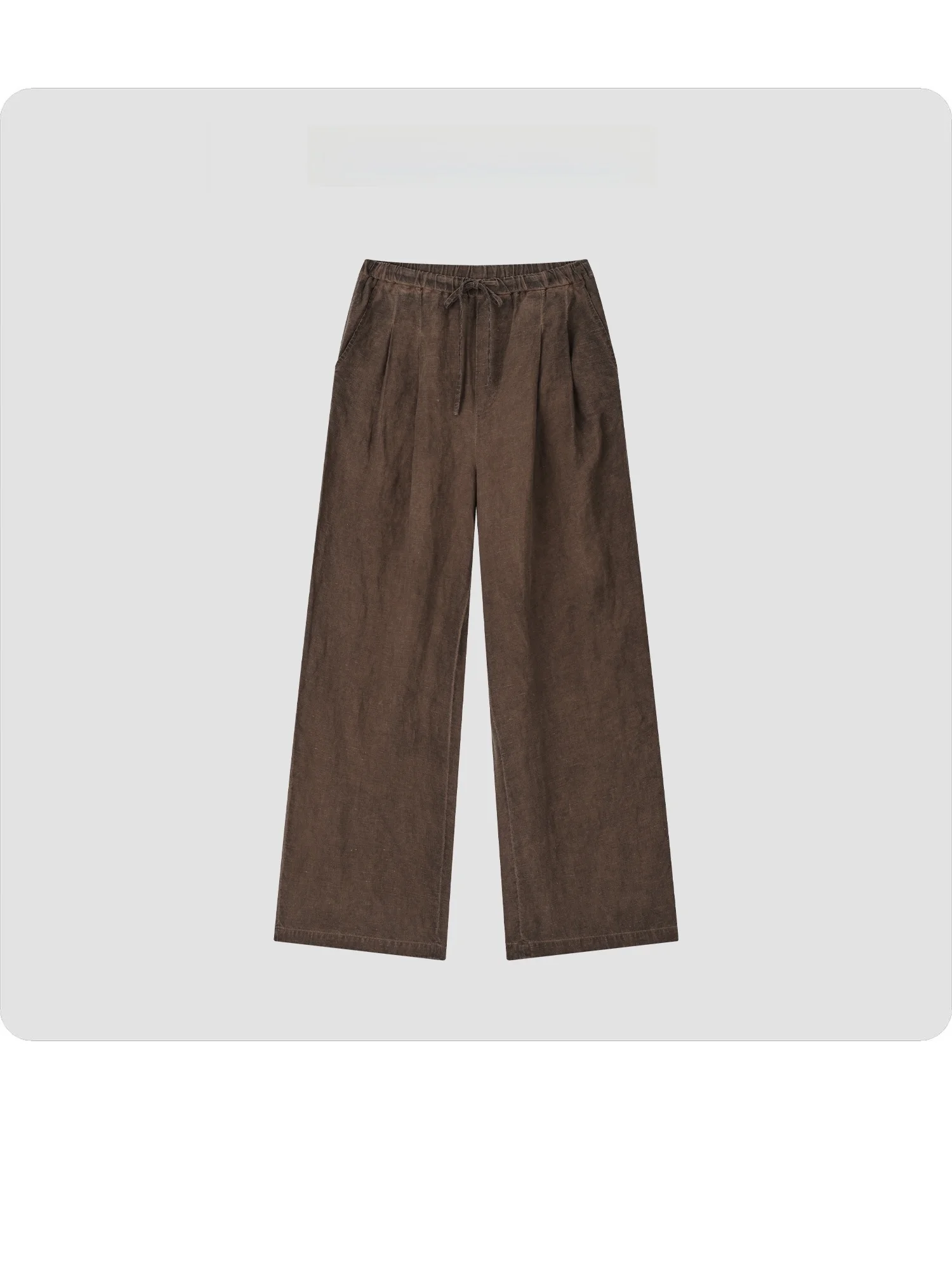 

Casual Han Haax Wide Leg Pants Dir Dyed Elastic Waist Loose Fit Women's Summer Faion l Waist Double Pleat