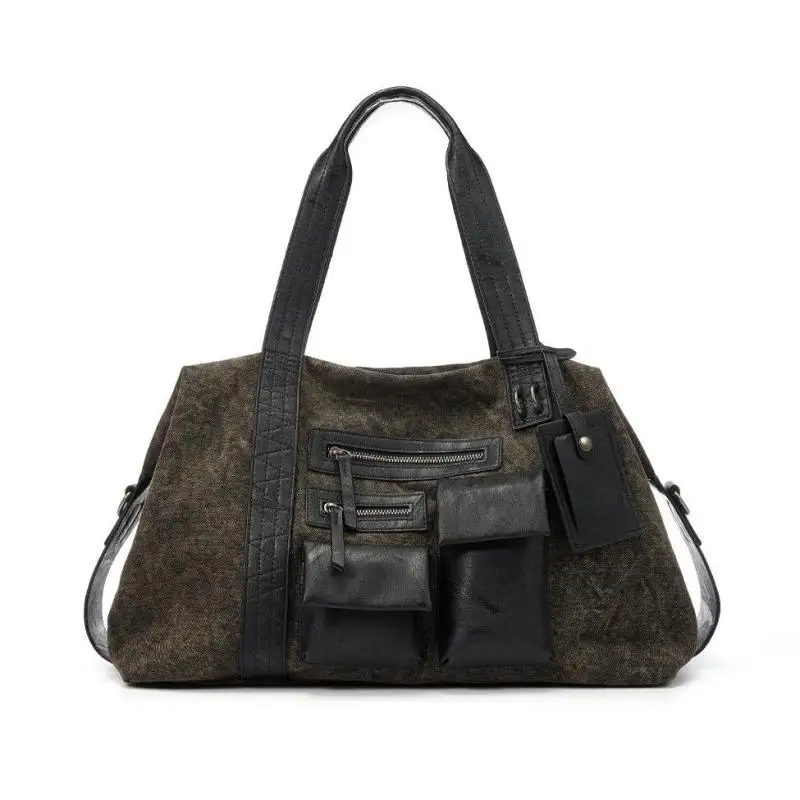 2026 American Retro Canvas Women Bag With Large Capacity For Fitness Short Distance Travel Sports Hand-held Shoulder Bags Trendy