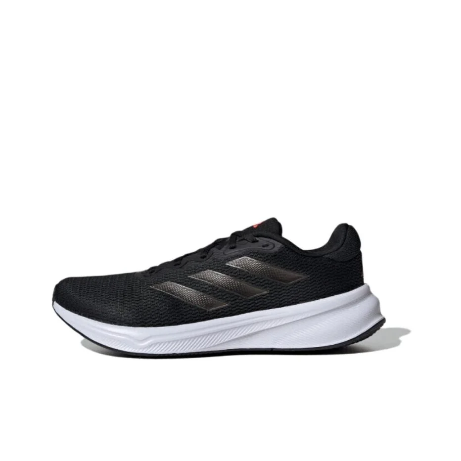 Adidas Running Shoes Men's Low Top Black/Carbon Black/Red Fluorescent IH6009