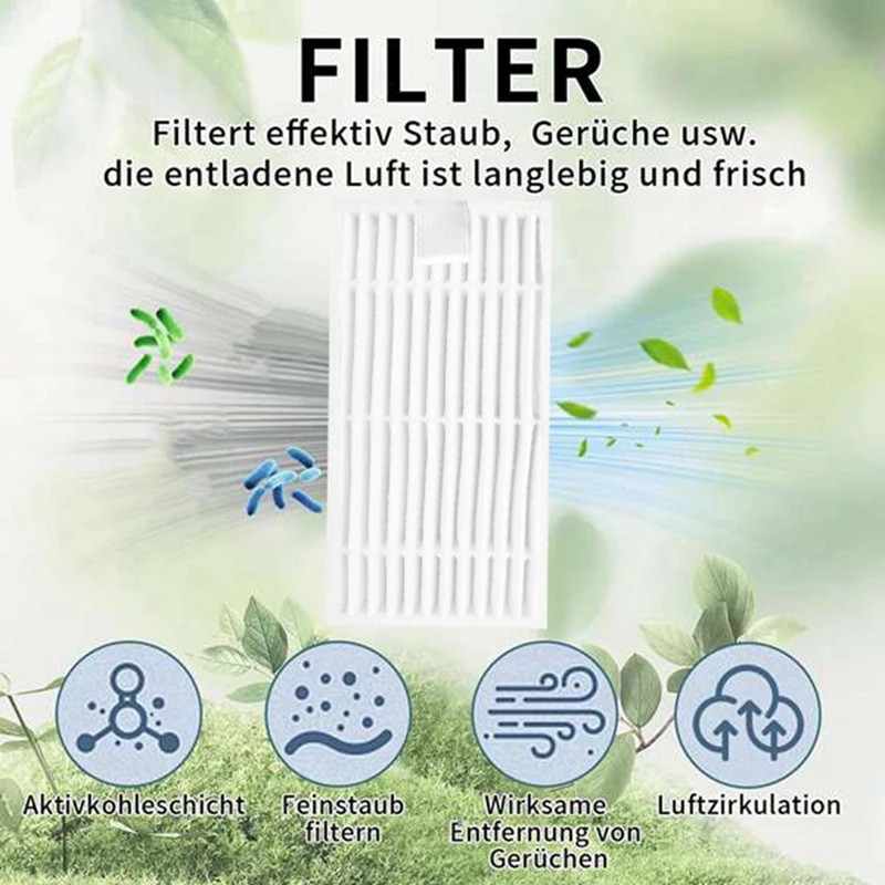 14PCS Side Brush Hepa Filter For Ilife V5 X5 For Panda X500 For ECOVACS CR120 X600 Vacuum Cleaner Replacement Parts