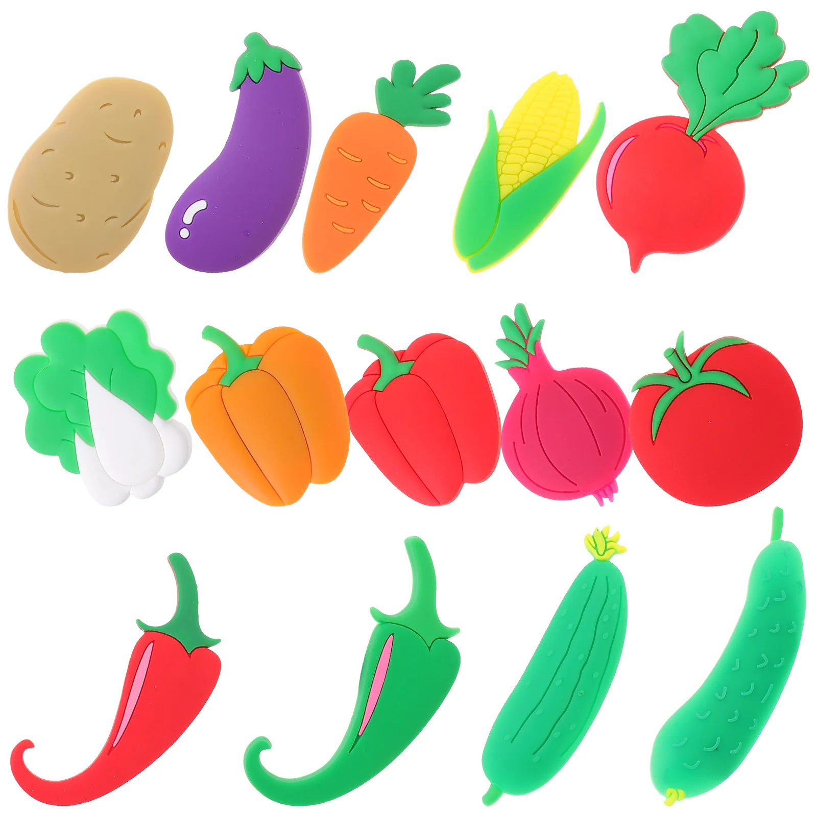 

14Pcs Vegetable PVC Refrigerator Magnets Strong Adsorption for Fridge Office Blackboard Kitchen Decoration Classroom Party