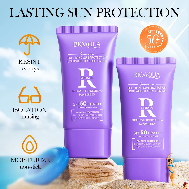 BIOAQUA spf 50 Sunscreen for Face Body Neck Solar Blocker Anti Wrinkle Whitening Creams Moisturizing Facial Sunscreen