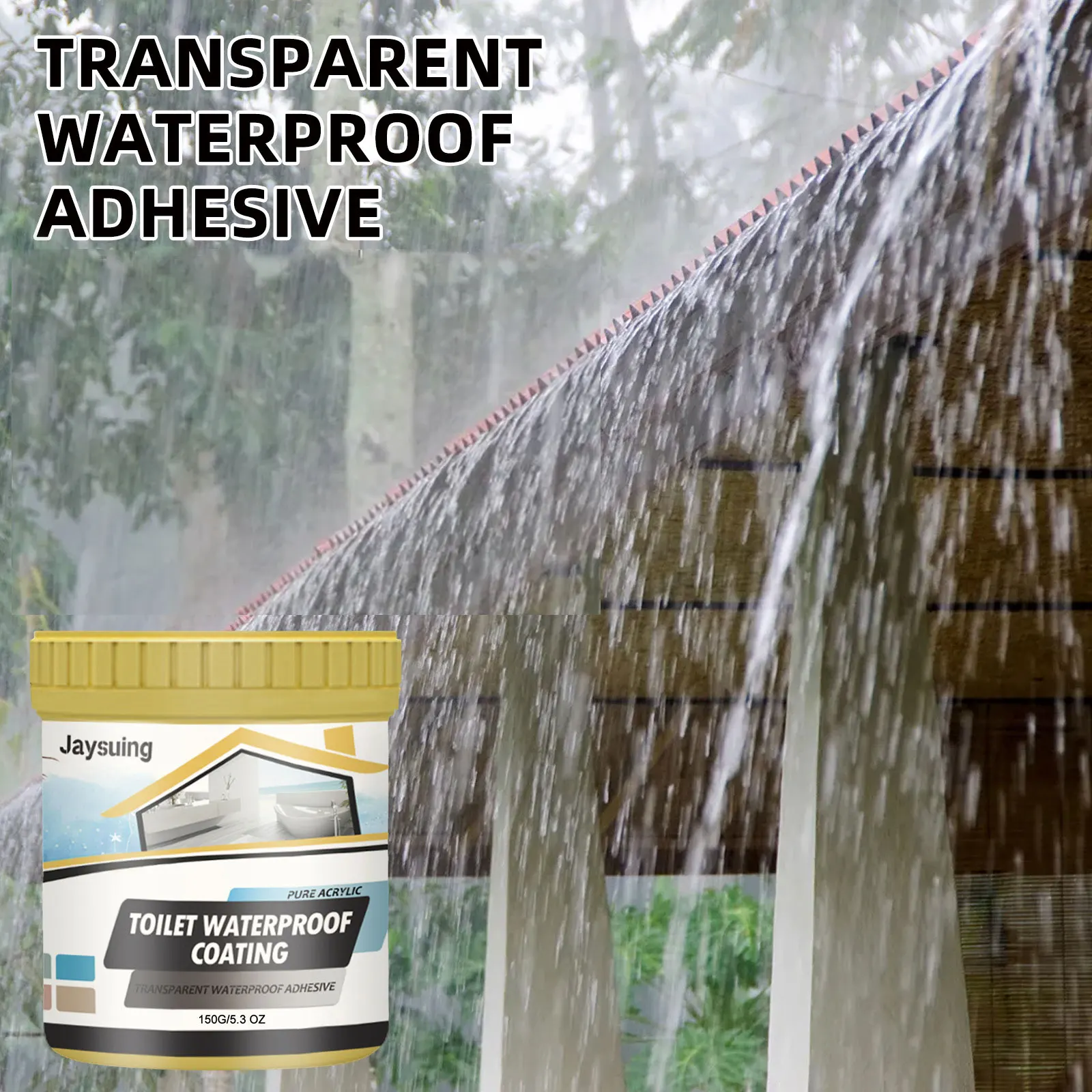 Transparent Waterproof Coating Caulk Invisible Repairing Leak Adhesive for Roofs Walls Bathroom Window Sill Anti-Leakage Sealant
