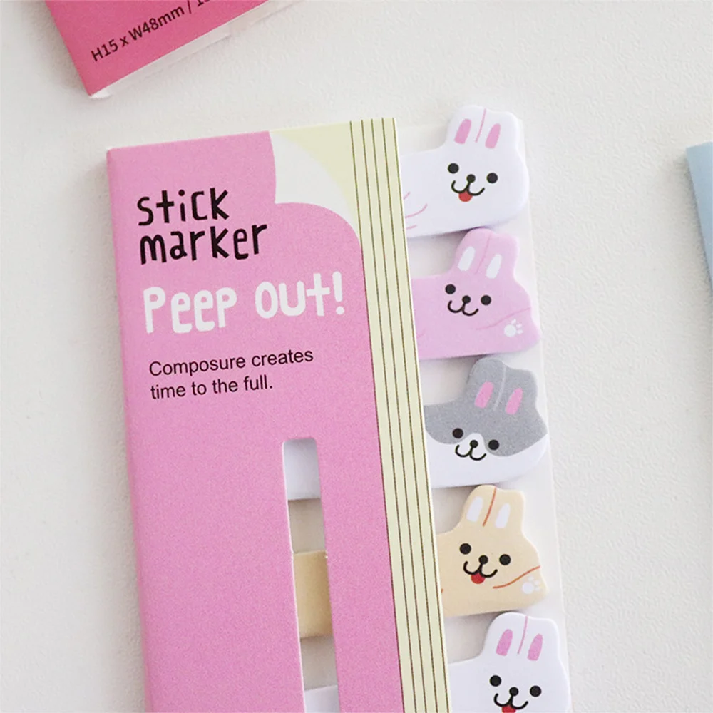 1/3/5BAGS Label Not Easily Broken Strong Viscosity Cute Styling Creative Cartoon Note Self-adhesive Paper Waterproof And Durable