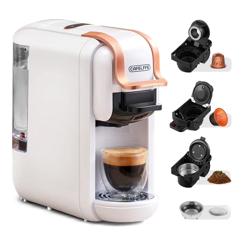 CAFELFFE 4 في 1 ماكينة صنع قهوة اسبريسو مطحونة متعددة المتوافقة مع Nes Dolce Gusto 19 بار ماكينة صنع القهوة متعددة الكبسولات بمقبس أمريكي 603