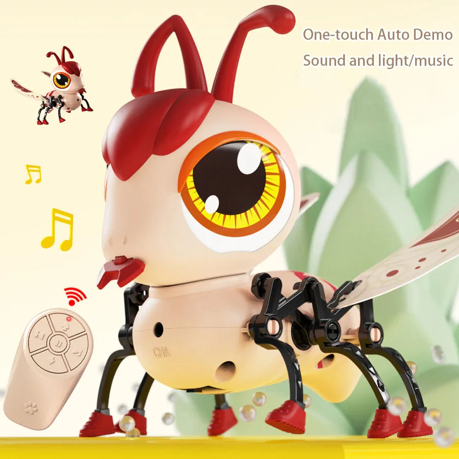 Jouet abeille télécommandé pour enfants, capteur tactile Intelligent, son électrique, lumière, musique, jouet électronique pour animaux de compagnie, insecte mignon, cadeau d'anniversaire