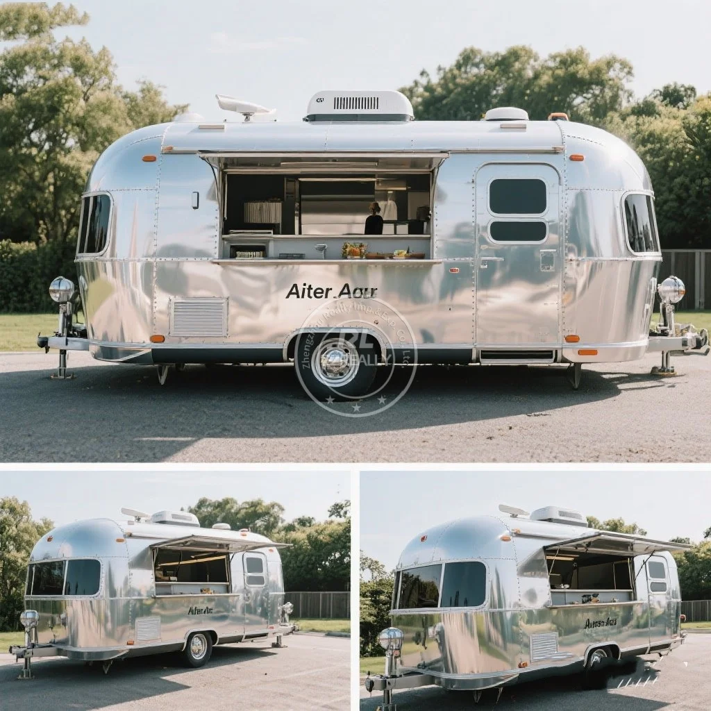 Gerobak Makanan Modern Custom, Trailer Pizza, Truk Makanan Cepat Saji, Katering Stainless Steel, Trailer Kopi untuk Dijual