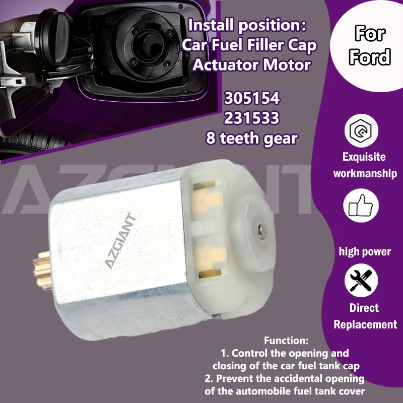 

AZGIANT 305154/231533 For Ford Everest 2015-2020/Escape 2018-2023 Car fuel filter flap lock actuator internal motor durability