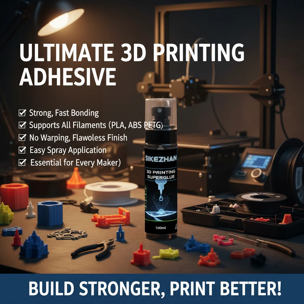 5Pcs 3D Printer Adhesive Spray 100ml Super Glue Fast Bonding Strong Liquid Mist for PLA ABS PETG Filament Model Assembly