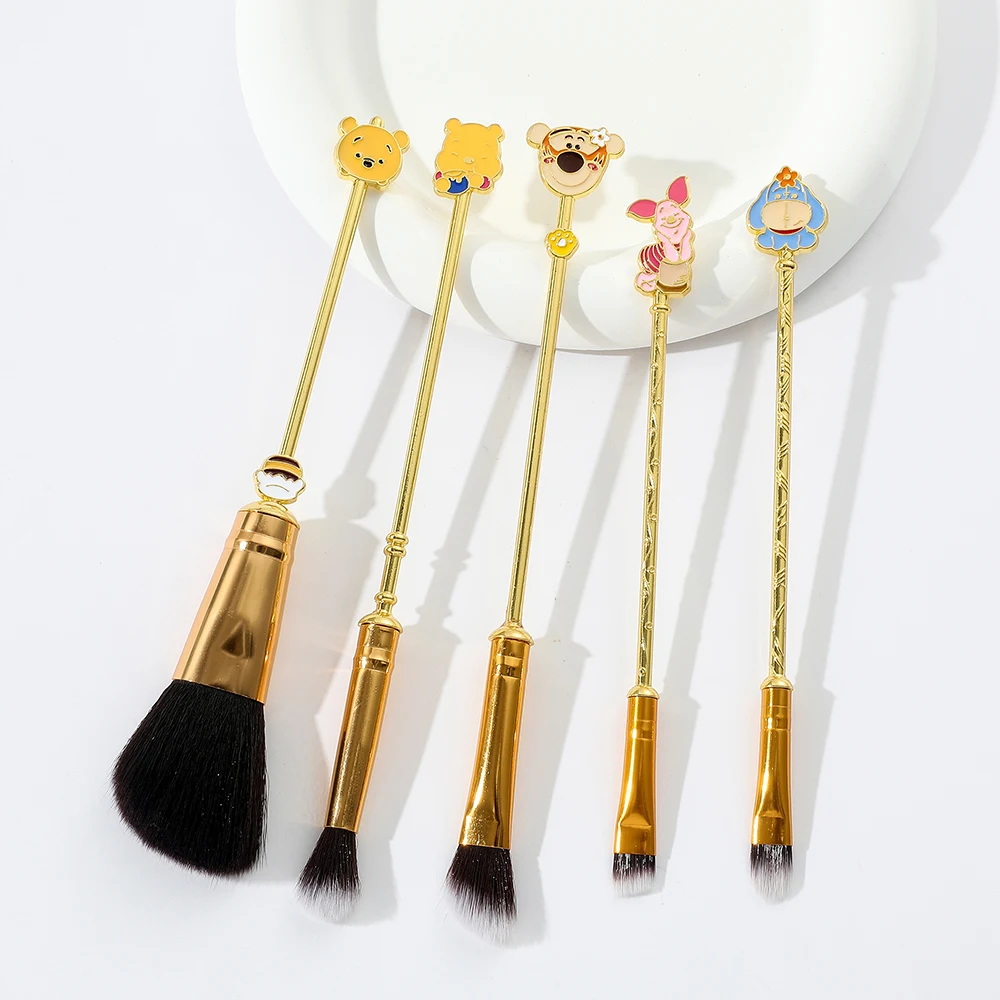 Winnie the Pooh Makeup Brushes, Disney Winnie Bear, Soft Hair, Blush, Concealer, Eye Shadow, Foundation, Cosmetics Brush, 5pcs