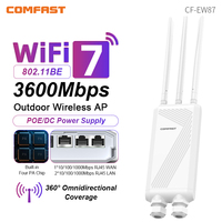 Comfast Outdoor CPE WiFi7 3600Mbps Wireless AP 2.4/5.8GHz WiFi Repeater Router AP Access Point WiFi Antenna Extender POE Adapter