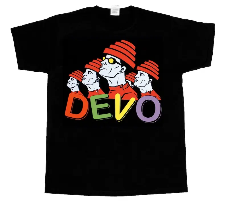 devo band rock band short long sleeve black t-shirt