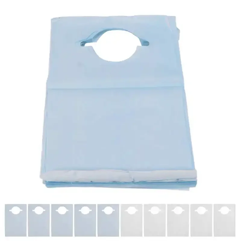 Disposable Dental Bib Waterproof Portable Elderly Bib Soft Medical Paper Scarf Tattoo Clean Pad Medical Table Covers Supplies