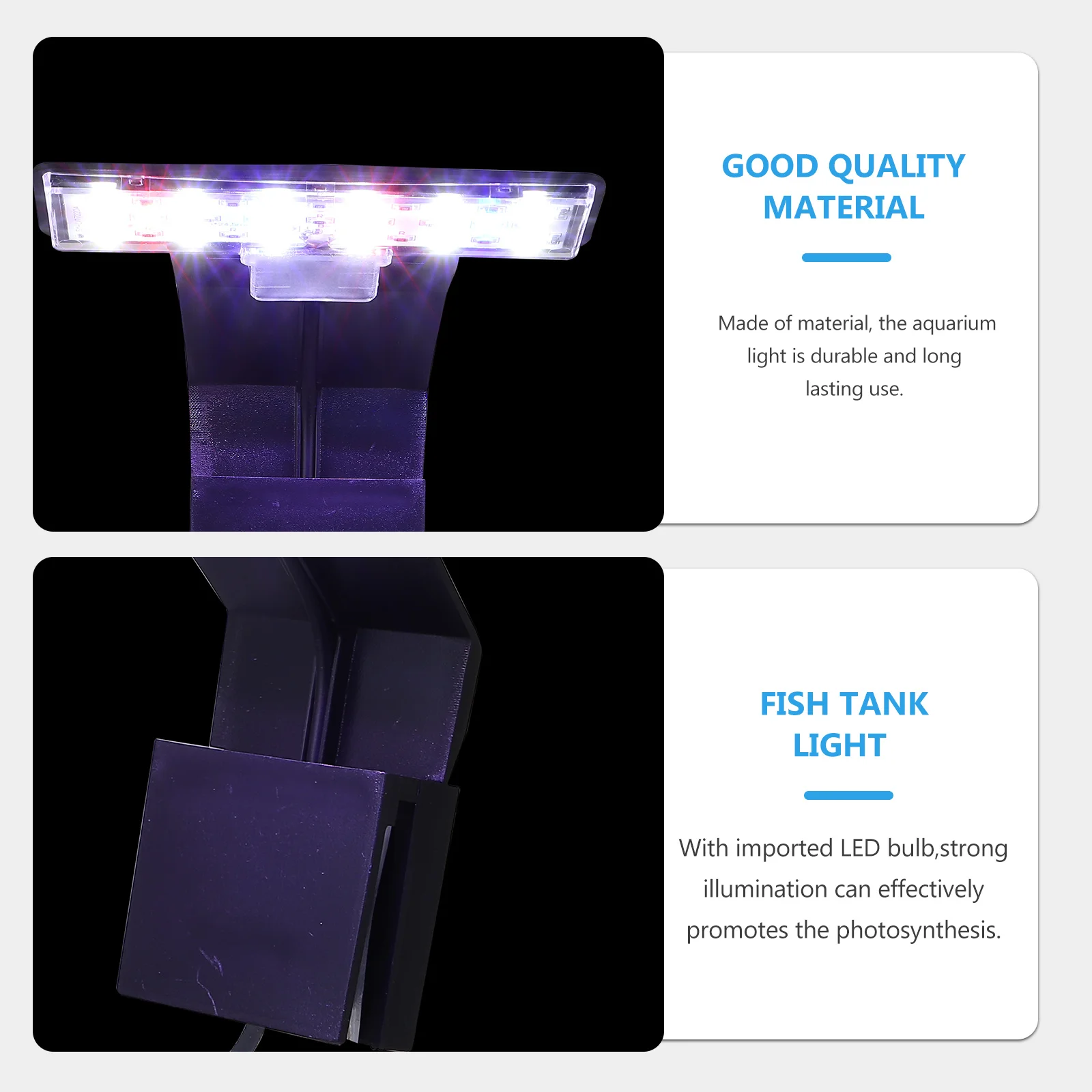 

Waterproof Fish Tank Light LED Aquarium Lamp Clip-on USB Charging Safe Durable Suitable Different Fish Plants Gift