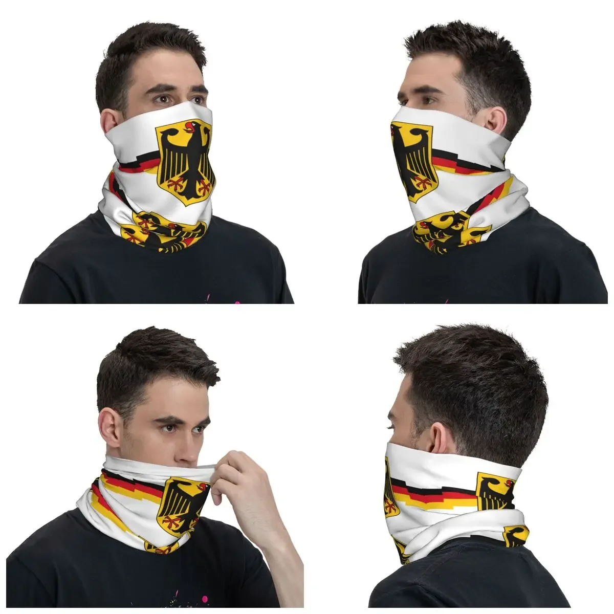 New German Eagle Bandana Neck Gaiter Printed Germany Flag Ribbon Balaclavas Mask Scarf Headwear Running Men Women Adult Breathab