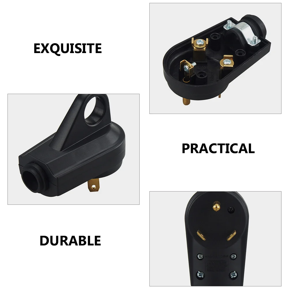 

Rv Power Cord Plug Camper Trailer Male Outlet Motorhome Electric 30 Amp Copper Contacts Detachable Reliable Stable Simple