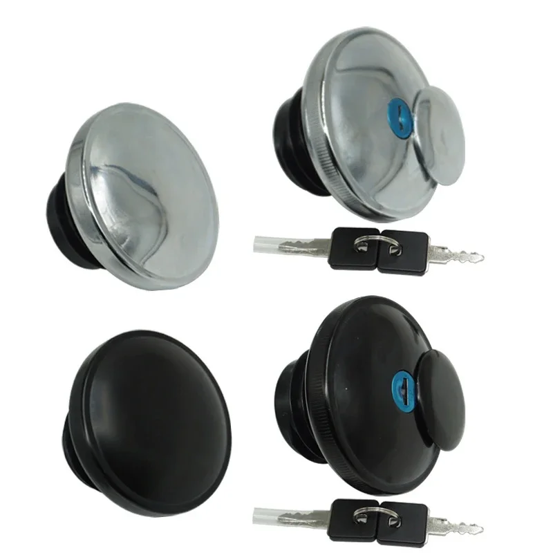 Motorcycle CNC Fuel Caps Lock With Keys Black/Silver Aluminum Oil Tank Cap  For Harley 883