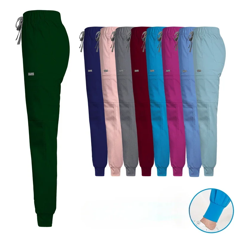 

Surgical Pants Blue Doctor Nurse Scrubs Pants Stretch Thread Casual Trousers with Drawstring Work Pants