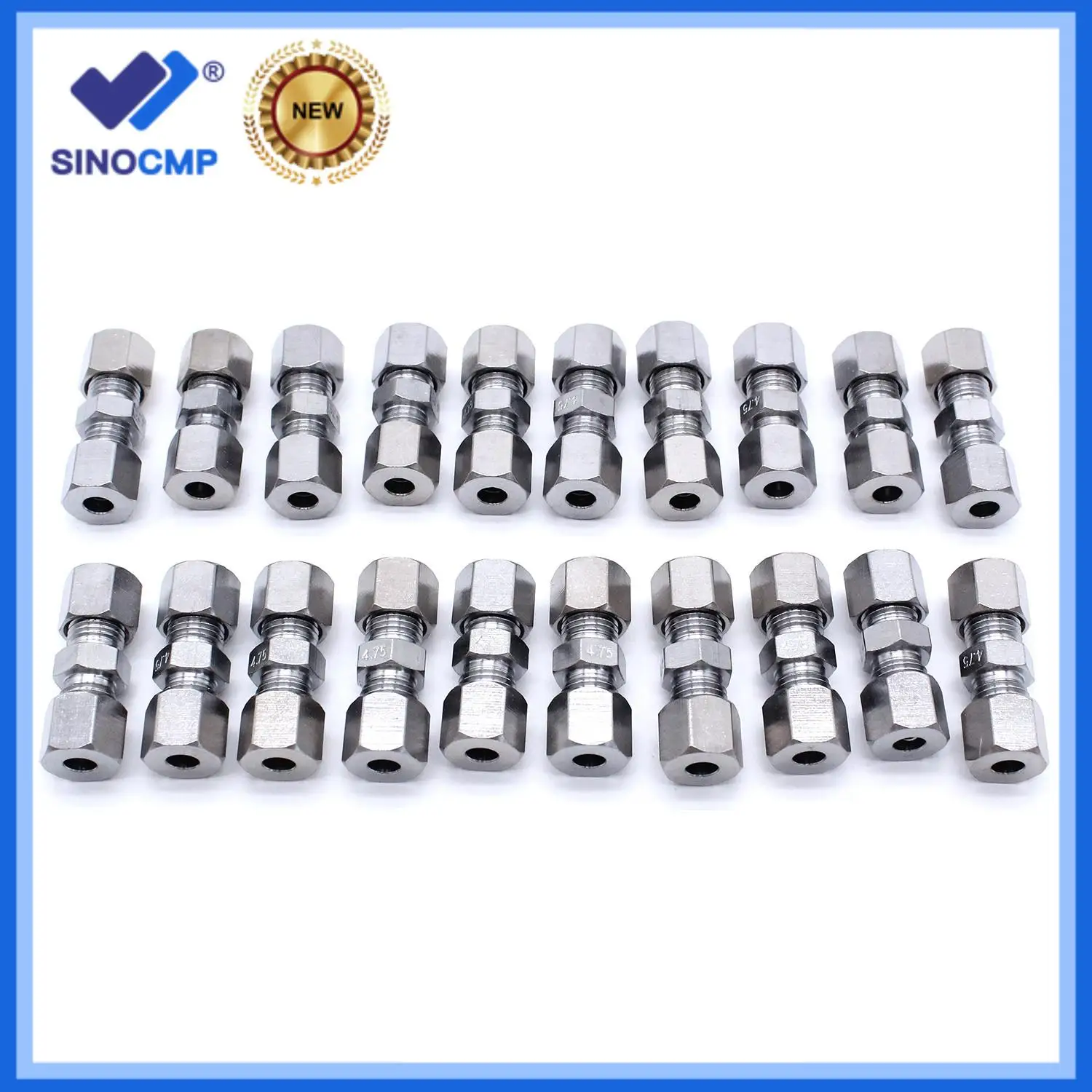 

20pcs Brand New Brake Line Union Fittings Straight Reducer Compression Kits Connector 3/16" OD Hydraulic Brake Lines Pipe