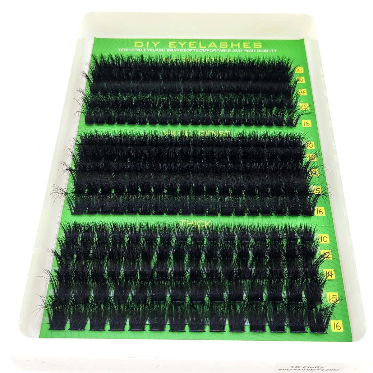 15 Reihen 60D-200D 5D Flauschige Dicke Wimpern-Cluster 10-16mm Mix Wispy Einzelwimpern-Extensions Cluster DIY Make-up Künstliche Wimpern – Detail 12