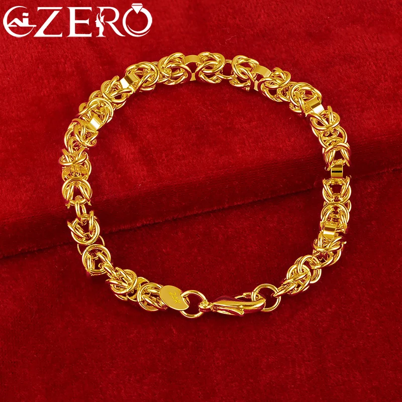 ALIZERO 18K Gold Faucet Chain Bracelet For Woman Man Fashion Luxury Charms Wedding Engagement Party Jewelry