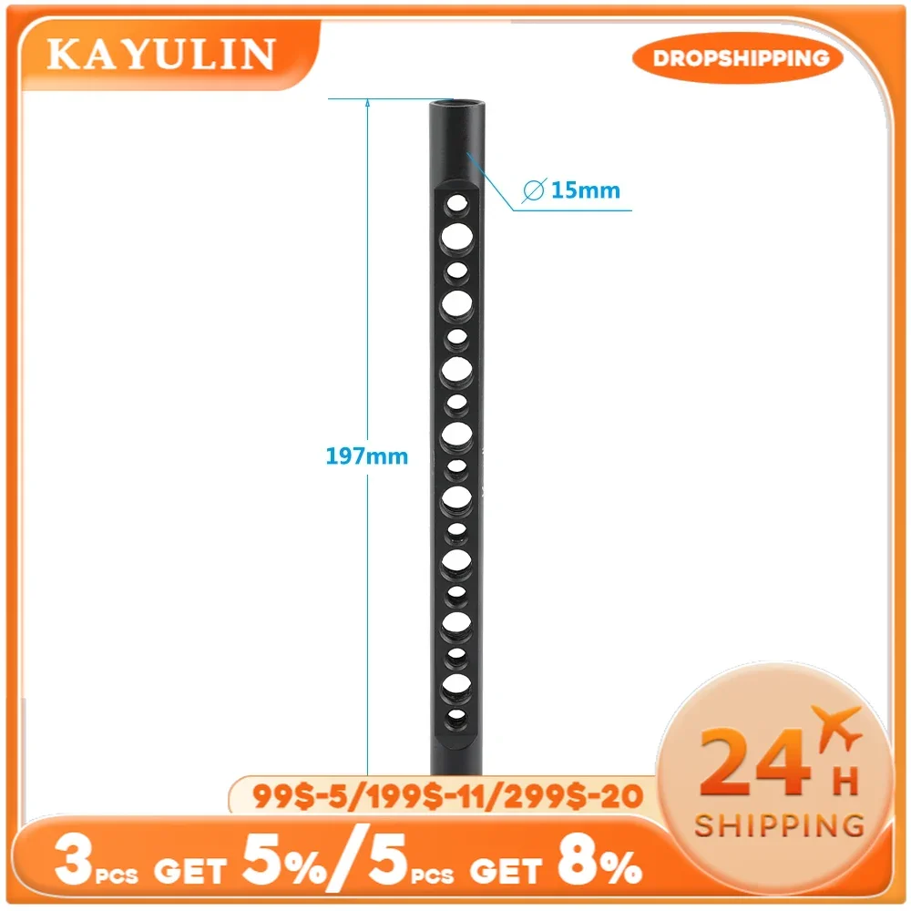 Kayulin Standard 15mm Aluminum Cheese Rod 197mm Long With M12 Female Thread For Dslr Camera Cage Rig Photo Studio Accessory