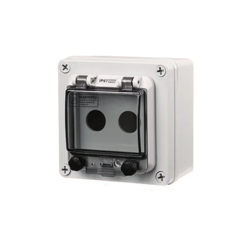 22mm 2 Hole Outdoor Waterproof Push Button Switch Control Box