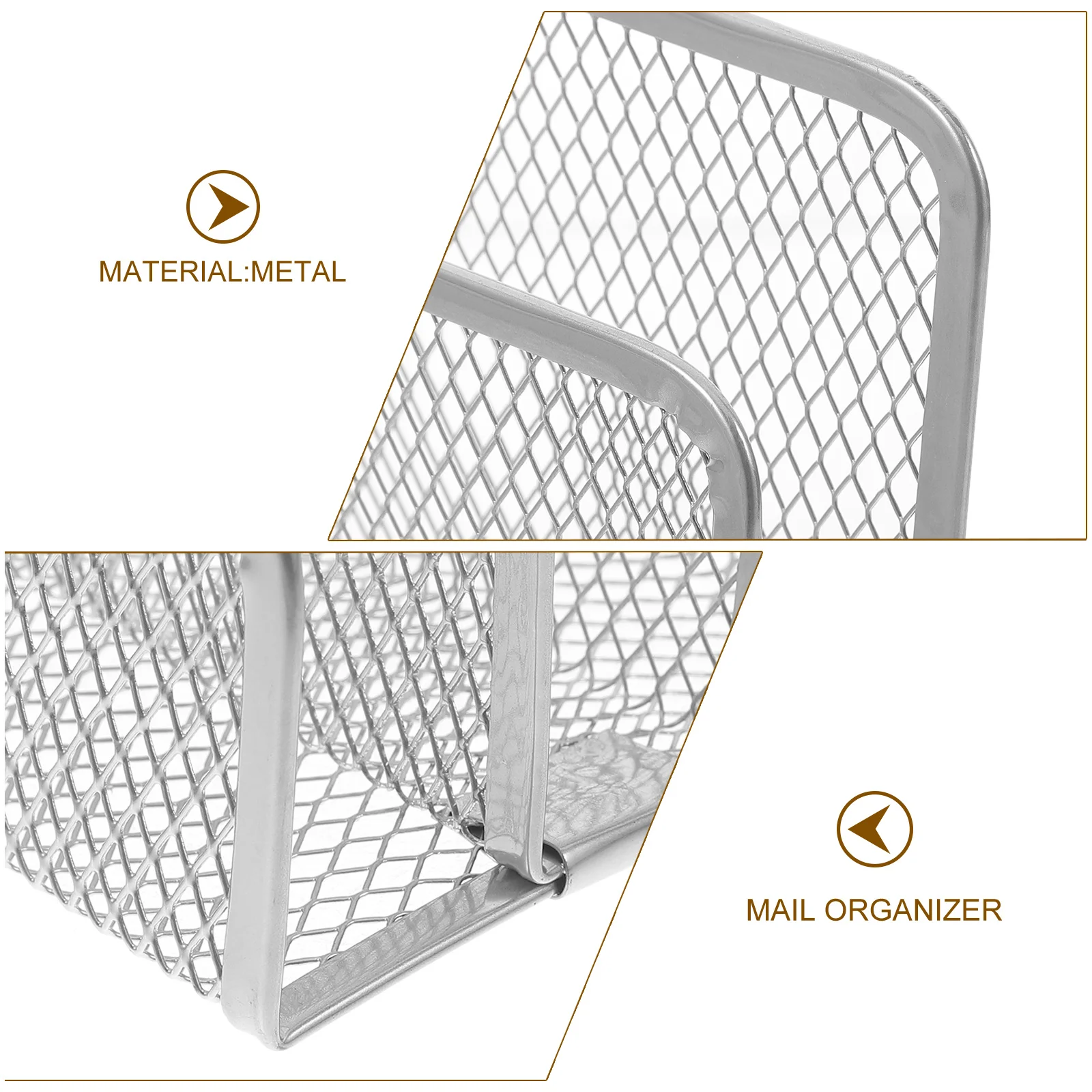 

Metal Triple Slot File Organizer Office Mail Holder Desktop Book Bracket Rack Stand Document Magazine Holder Desk Organizer