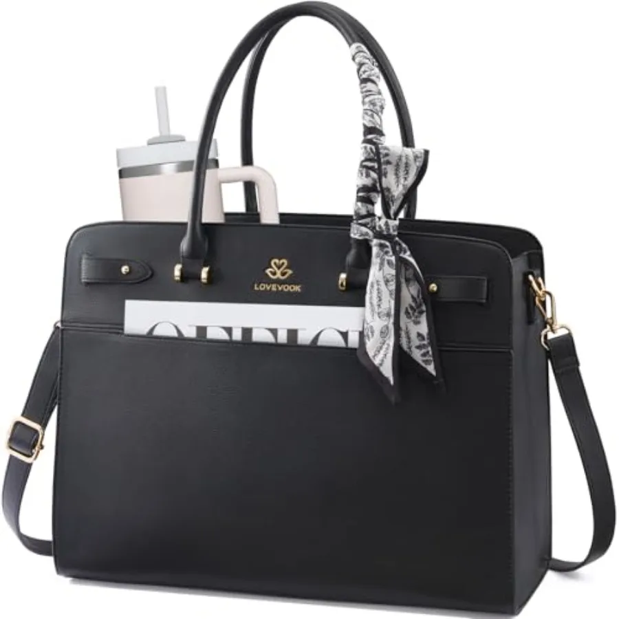 

Сумка-тоут LOVEVOOK для ноутбука, женская, из искусственной кожи, водонепроницаемая, для работы, деловая сумка-портфель для учителей, с шелковым платком