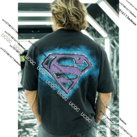 Latest 2025 Super mans Outdoor Running Training Sports Fitness Men's Short-Sleeved Hip-Hop and Trend Sports Cotton Printed Top