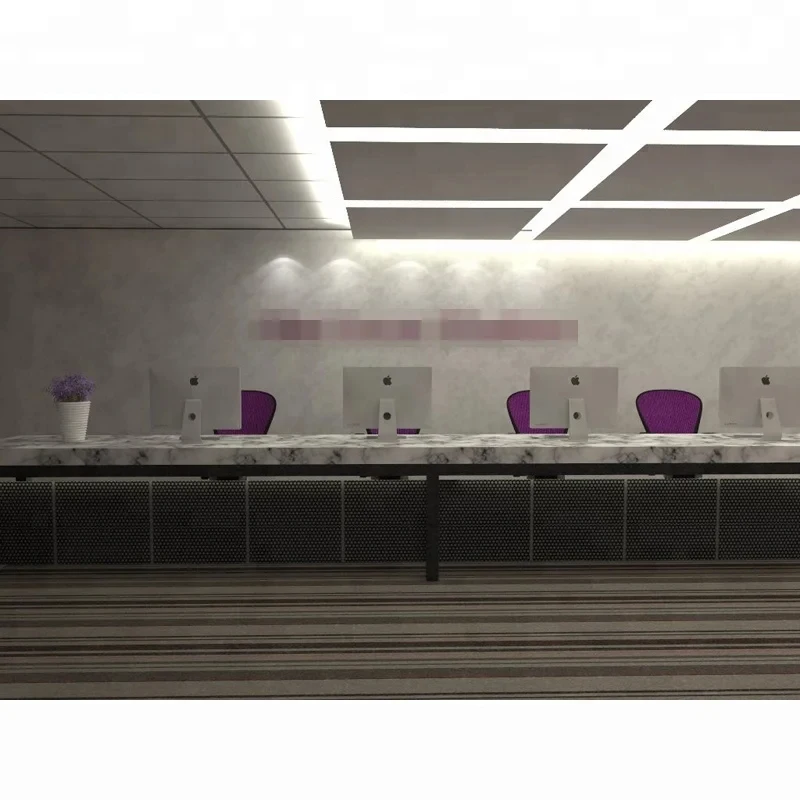 custom.Customized High-End Commercial Modern Reception Desk White Office Hotel Mall Use Glass Wood Material